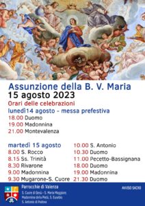 Ferragosto, tutte le celebrazioni religiose a Valenza e nel Valenzano