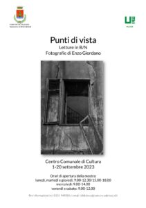 ‘Punti di vista – Lettura in B/N’ di Enzo Giordano al Centro Comunale di Cultura