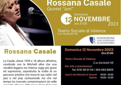 Rossana Casale presenta Joni (dedicato a Joni Mitchell) nell’ambito di Valenza Jazz