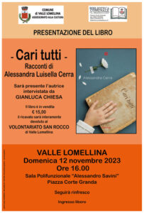 Valle Lomellina, ‘Cari tutti’ i racconti di Alessandra Luisella Cerra