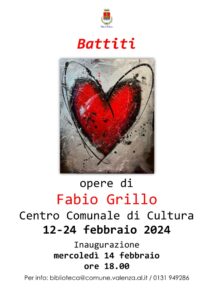 ‘Battiti’ le opere di Fabio Grillo a Palazzo Valentino