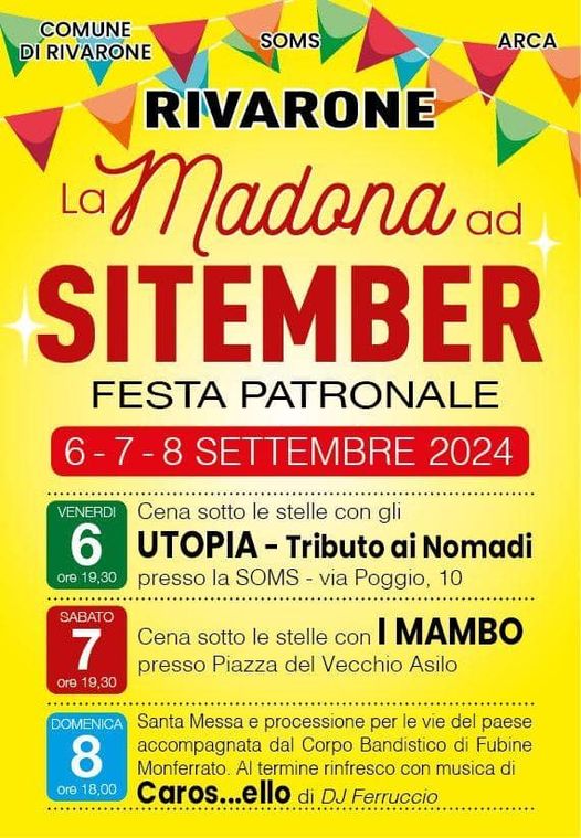 Rivarone, fino a domenica si festeggia ‘La Madona ad Sitember’