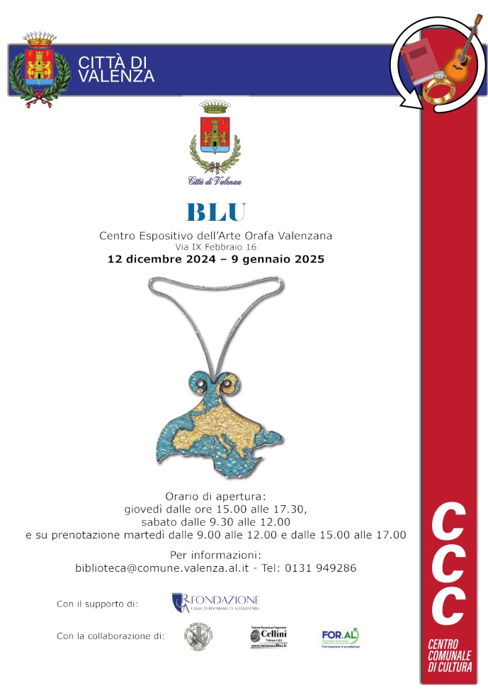 Dal 12 dicembre ‘Blu’ al Centro espositivo dell’Arte orafa valenzana