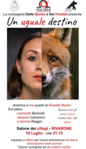 Rivarone, al Salone dei Ciliegi ‘Un uguale destino’ dramma in 3 quadri