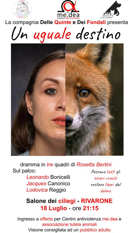 Rivarone, al Salone dei Ciliegi ‘Un uguale destino’ dramma in 3 quadri