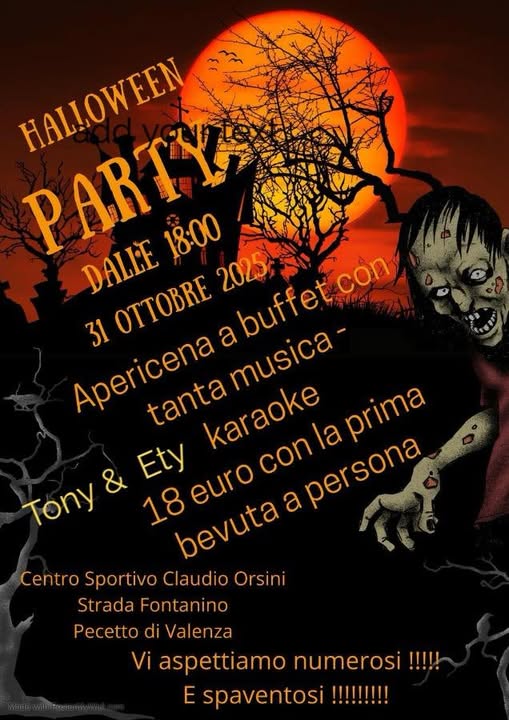 Pecetto di Valenza, Halloween Party al Centro Sportivo