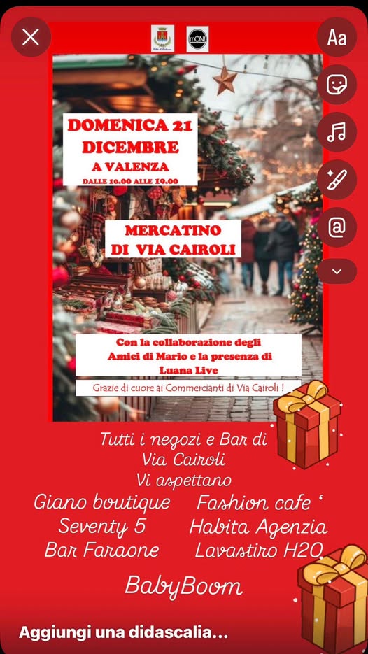 Domenica in via Cairoli c’è il Mercatino di Natale