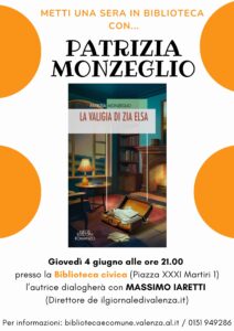 Valenza: “Metti una sera in Biblioteca con … Patrizia Monzeglio”