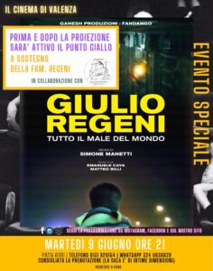‘Giulio Regeni tutto il male del mondo’ al Cinema Sociale di Valenza