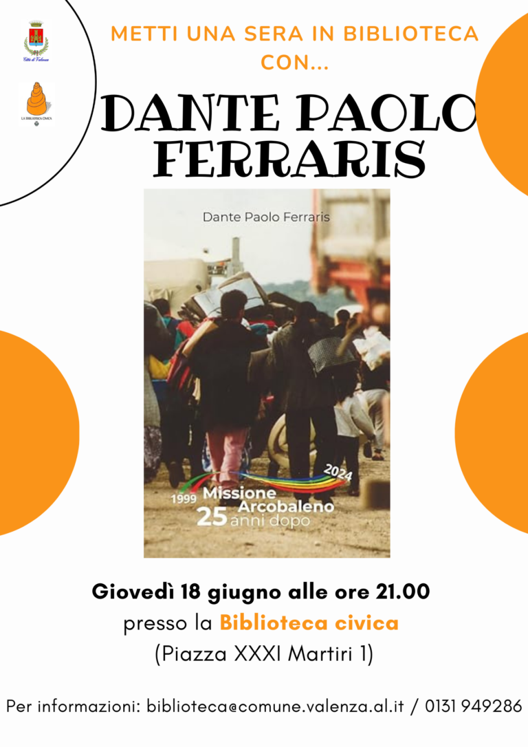 Metti una sera in Biblioteca con … Dante Paolo Ferraris