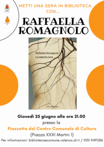 Raffaella Romagnolo chiude ‘Metti una sera in Biblioteca con  … ‘