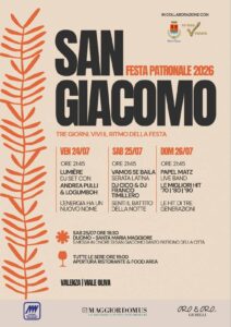 Patronale di San Giacomo, una tre giorni da ‘vivere al ritmo della festa’