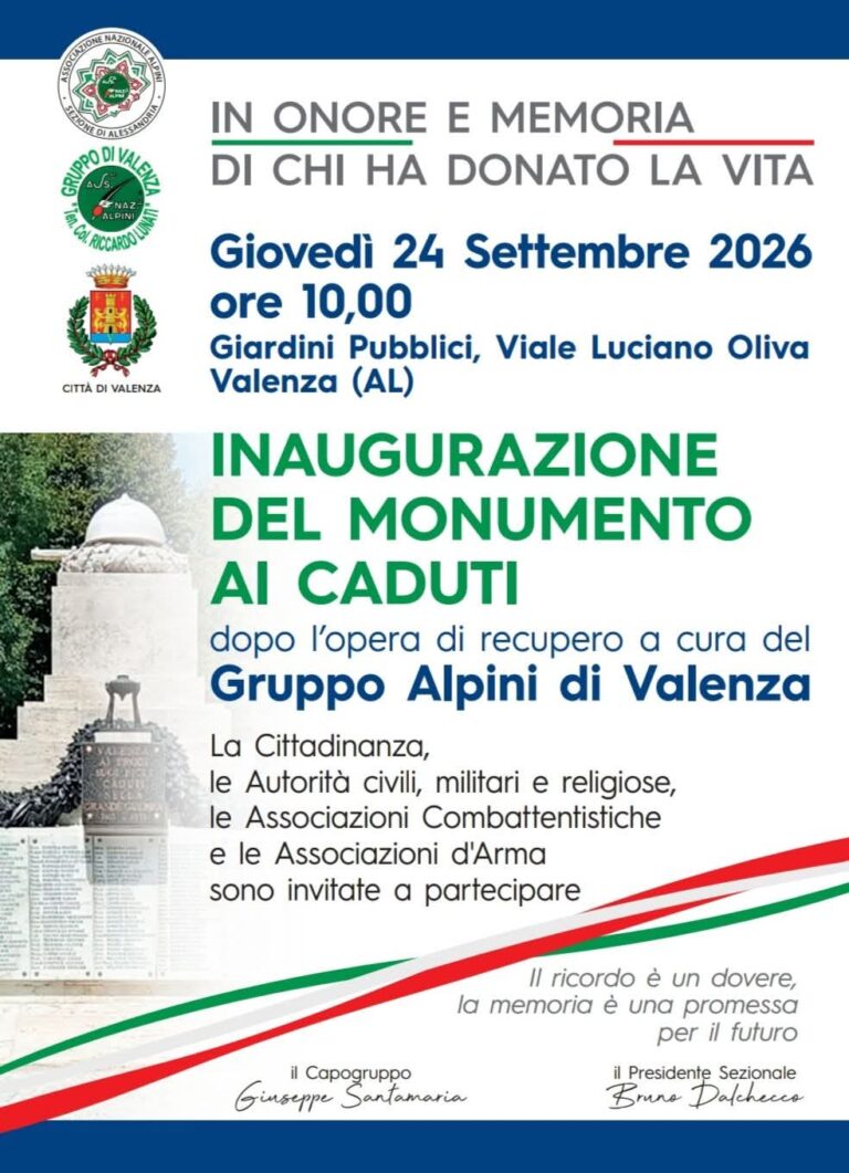 Giovedì l’inaugurazione del Monumento ai Caduti nei giardini di viale Oliva
