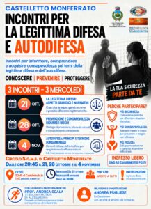 Castelletto Monferrato, 3 incontri su legittima difesa e sicurezza